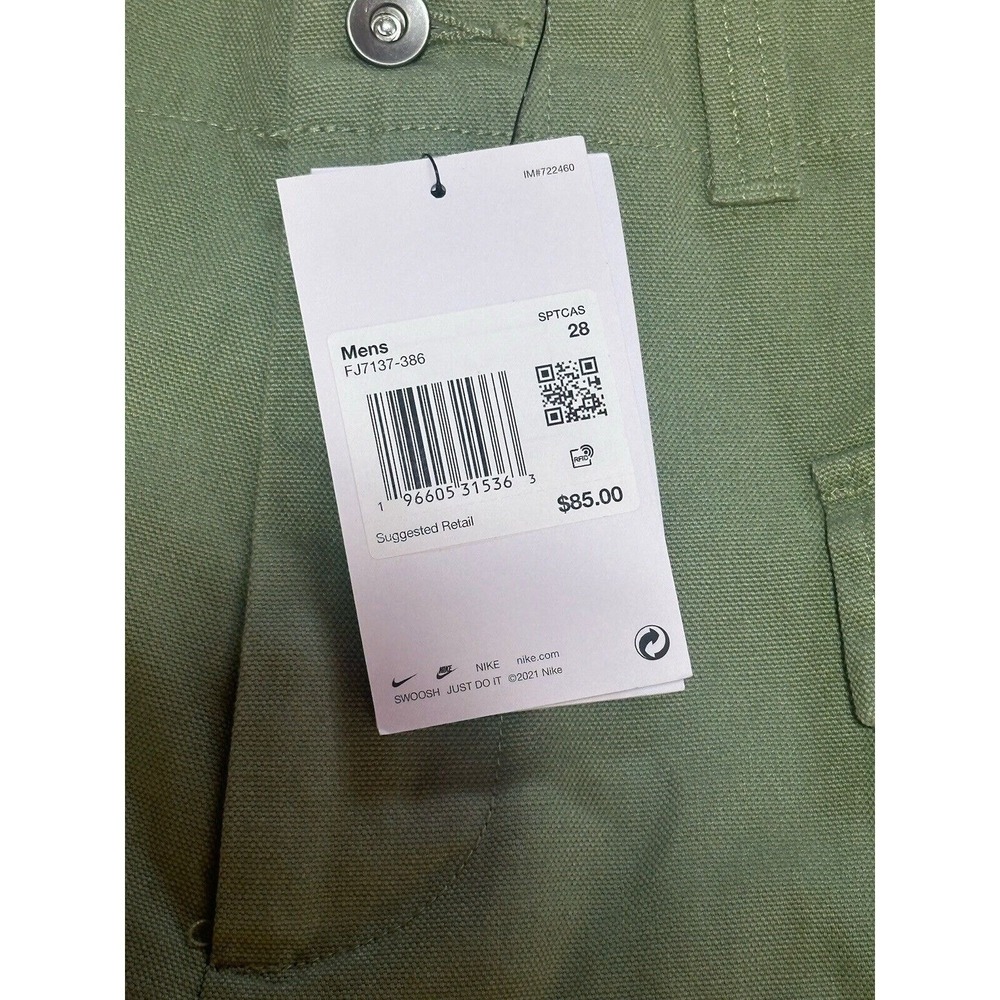 NIKE LIFE Men's Green Casual 5" Inseam Hiking Cargo Shorts (FJ7137-386) Sz 28 - Picture 4 of 7